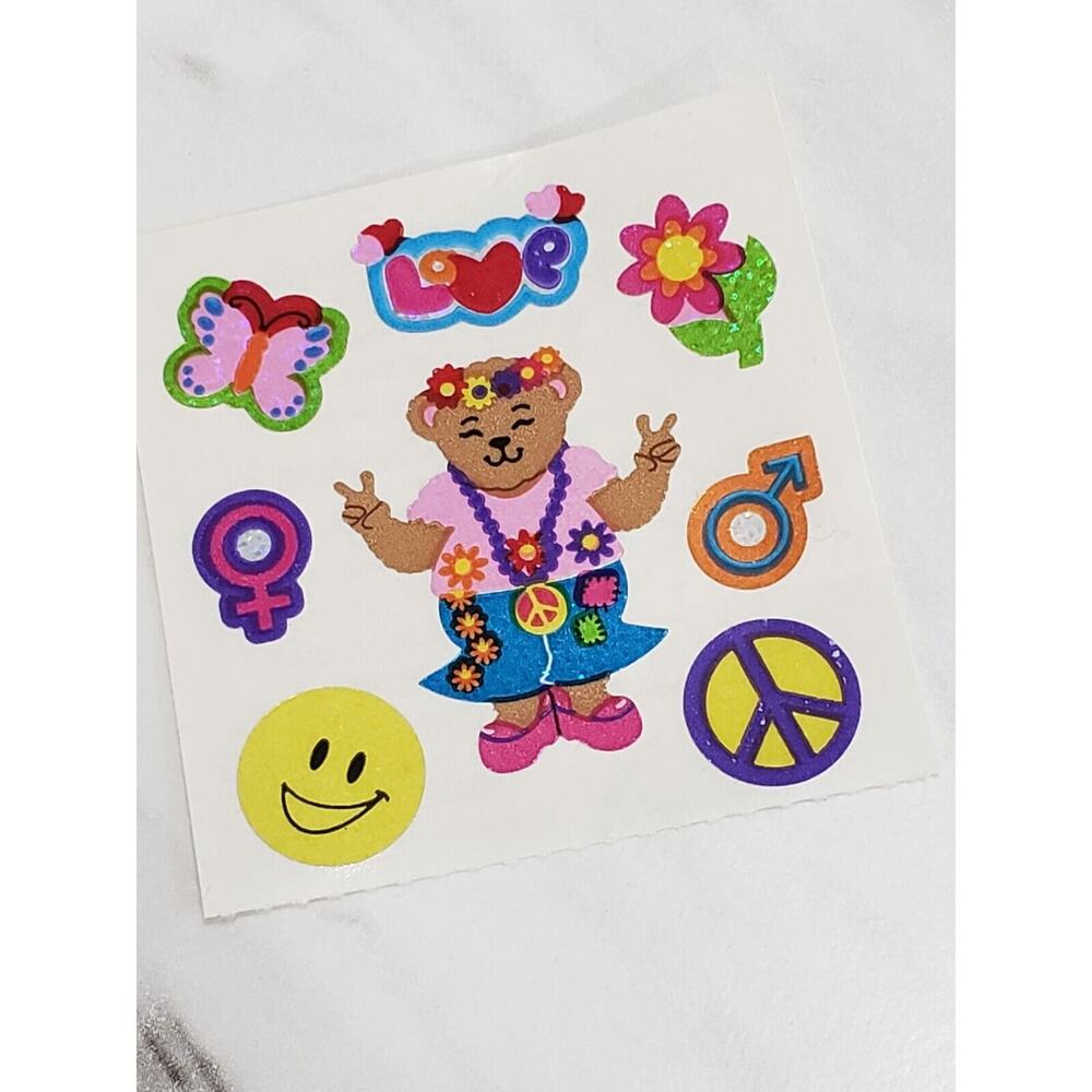 Sandylion module square shiny prismatic iridescent sandy‎ lion hippie bear peace